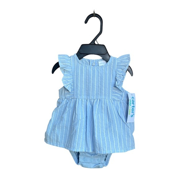 Carter's Other - Carter's Blue and White Diaper Covers with Ruffled Details